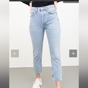 Agolde Riley High Rise Straight Leg Wash in Dimension Size 26 Women Denim